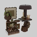 Decorative Ornament Set With Vase Frame Candle Holder Lamp And Tray