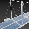 Gymnastics Sports Equipment Parallel Bars With Blue Safety Mats For Training
