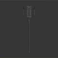 Black Mechanical Equipment With Multiple Protruding Components And Slender Rod Base