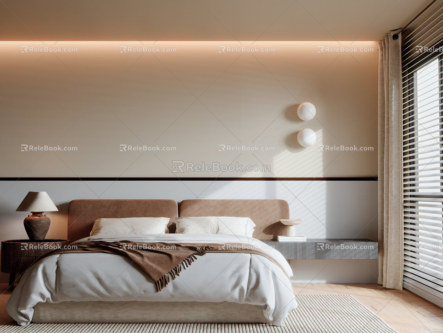 Middle Style Bedroom 3d model