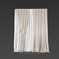 Modern Curtain Window Screen 3d model