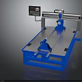 Blue Industrial Workbench Machine With Digital Display And Metal Frame For Precision Machining 3d model