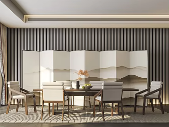 New Chinese Restaurant Home Restaurant 3d model