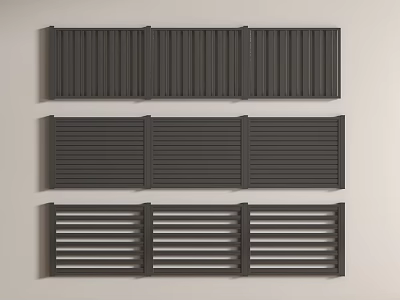 Modern outdoor aluminum alloy fence garden guardrail fence door iron 3d model