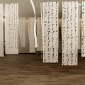 Elegant Ceiling Drapes Adorned With Chinese Calligraphy For Stylish Indoor Decor