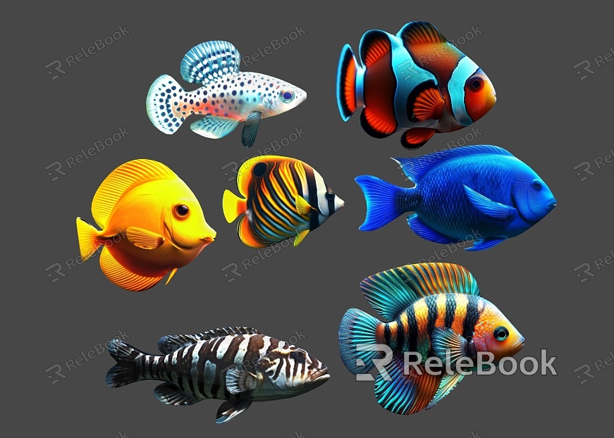 Tropical Fish Ornamental Fish Fishing Undersea Coral Reef Fish Carto Fish Swarm Fish Clown Fish Game Fish Carto Fish Q Version Fish Tropical Fish Watch model