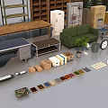 Modern Office Desk Setup With Bookshelves File Cabinets And Office Supplies