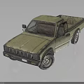 Light Green Vintage Pickup Truck Featuring Open Bed And Classic Exterior Design