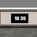 Modern TV Background Wall Design With Wooden Panels And Marble Base