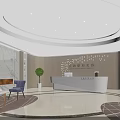Elegant Modern Beauty Hair Salon Interior With Waiting Area Sofas Chairs Tables And Bright Lighting