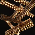Modern Cross Design Metal Frame Chandelier With Illuminated LED Light Bulbs