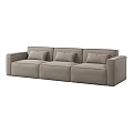 Modern Light Gray Sectional Sofa With Three Seats And Comfortable Cushions 3d model