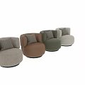 Beige Single Seater Sofa with Armrest and Striped Cushion and Multiple Color Options