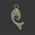 Elegant Fish Shaped Jewelry Pendant With Scaled Texture And Curved Tail Design