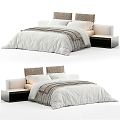 Modern Double Bed Fabric Double Bed 3d model