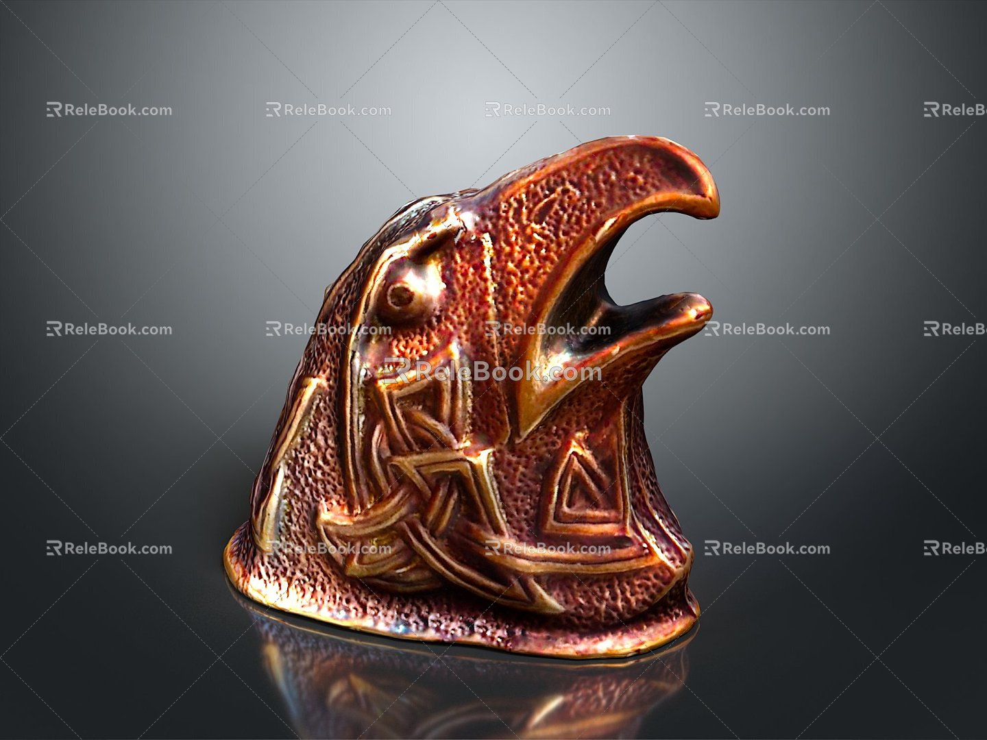 Carved Eagle Large Carved Owl Eagle Head Wood Carved Eagle Head Raptor Falcon Bird Bird Bird Bird Animal 3d model