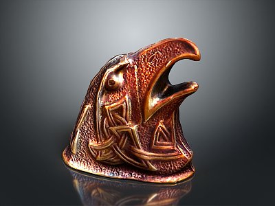 Carved Eagle Large Carved Owl Eagle Head Wood Carved Eagle Head Raptor Falcon Bird Animal model