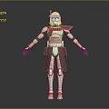 3D Rendered Helmeted White And Gray Armored Game Movie Character Standing With Open Arms
