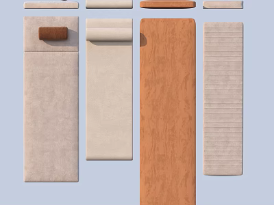 Various Household Items With Different Materials Textures And Neutral Tones For Home Decor 3d model
