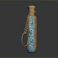 Elegant Gold Blue Decorative Bottle Accessory With Chain Ring Design For Fashion Attire