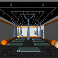 Vibrant Fitness Studio With Yoga Balls Mats And Hammocks For Modern Workout Sessions