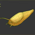 Bright Yellow Slug With Orange Antennae And Sleek Body On Dark Reflective Surface