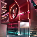 Snail Brand Modern Mall Store With Red Neon Sign And Contemporary Interior Design