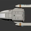 US8-A Spaceship Model With White Body Orange Stripes And Windows For Space Exploration
