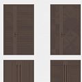 Modern Double Door Copper Door Double Door Combination 3d model