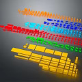 Colorful Modular Furniture Components With Various Shapes And Bright Color Tones