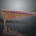 Wooden Xylophone With Purple Band And Hanging Wooden Keys For Home Decoration