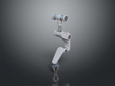 Mechanical Articulating Arm Equipment With Rotatable Joints White Design And Sturdy Structure 3d model