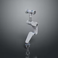 Mechanical Articulating Arm Equipment With Rotatable Joints White Design And Sturdy Structure 3d model
