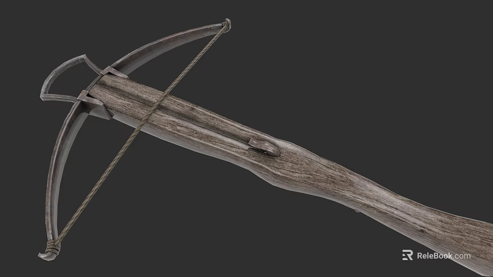 Ancient Wooden Bow Weapon With Detailed Craftsmanship And Classic Design Texture 3d model 