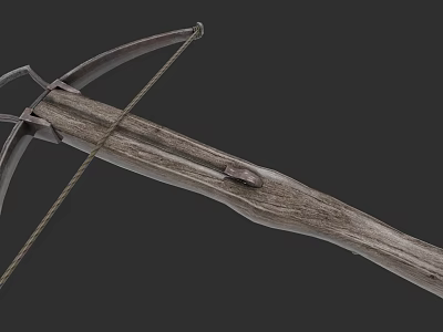 Ancient Wooden Bow Weapon With Detailed Craftsmanship And Classic Design Texture 3d model
