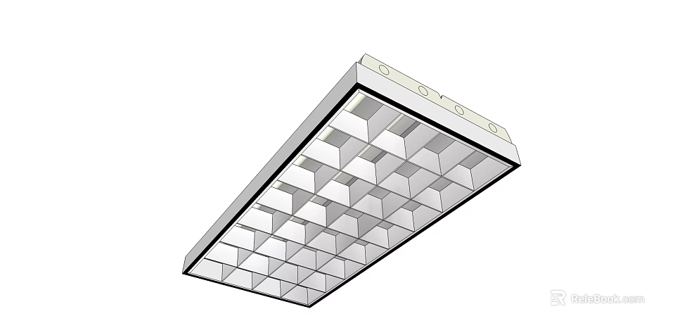 Grille Light With Grid Design Ceiling Mounted For Office Commercial Lighting 3d model
