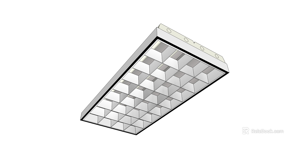 Grille Light With Grid Design Ceiling Mounted For Office Commercial Lighting 3d model 