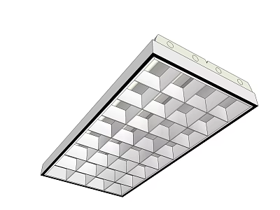 Grille Light With Grid Design Ceiling Mounted For Office Commercial Lighting 3d model