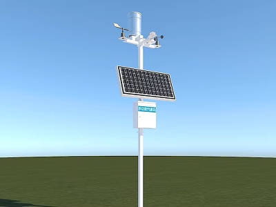 Roadside Traffic Monitoring Facility With Solar Panel Camera And Sensors 3d model