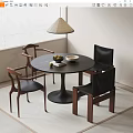 Wind Dining Table and Chair Solid Wood Table and Chair Round Dining Table and Chair Tableware Ornaments Chandelier 3d model