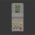 Retro Brick Game Handheld Console With Classic Game Screen And Yellow Buttons