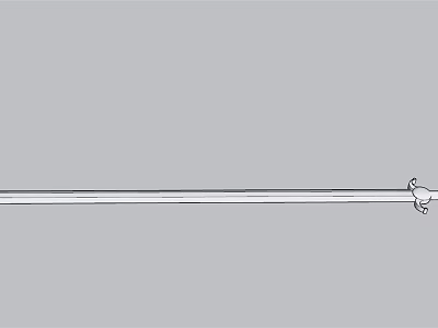 Traditional Long Sword Weapon With Slim Blade And Decorative Hilt 3d model