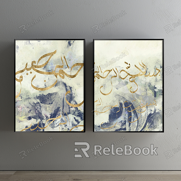 Modern abstract painting simple gray restaurant abstract decorative painting model