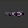 Futuristic Metallic Purple Motorcycle With Sleek Body And Neon Accents