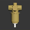 Golden Metal Valve Component With Multiple Connections And Shiny Surface Design