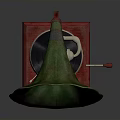 Vintage Electronic Gramophone Classic Design With Green Horn Red Base And Turntable