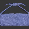 Blue Fabric Storage Pouch Featuring Bow Knot Design For Daily Essentials