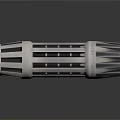 Silver Metallic Mechanical Sleeve With Holes Stripes And Geometric Design