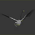 Game And Movie Character With White Feathered Wings Sci Fi Design Black And White Outfit