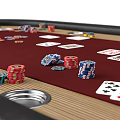 Elegant Poker Table Design Featuring Dice Chips And Playing Cards 3d model